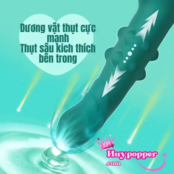 Dương vật giả xanh cao cấp xoay thụt mạnh