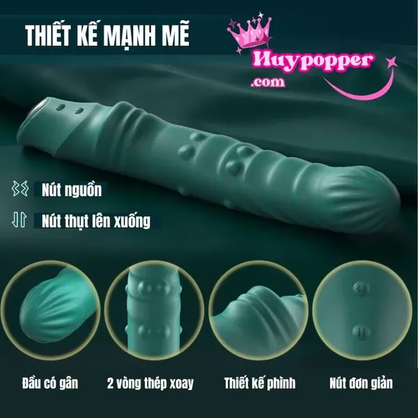 Dương vật giả xanh cao cấp xoay thụt mạnh