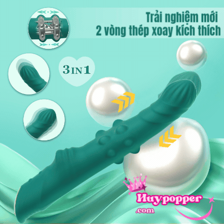 Dương vật giả xanh cao cấp xoay thụt mạnh