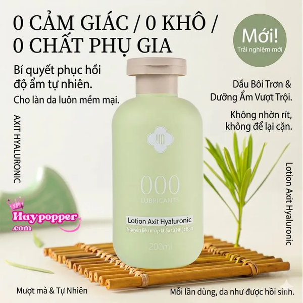 Gel Bôi Trơn 000 Tự Nhiên Cấp Ẩm HA Siêu Mượt Lâu Khô