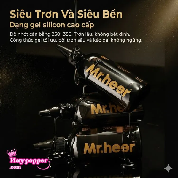 Gel bôi trơn gốc silicon Mr.heer 120ml - Siêu trơn lâu khô chuyên dụng cho hậu môn