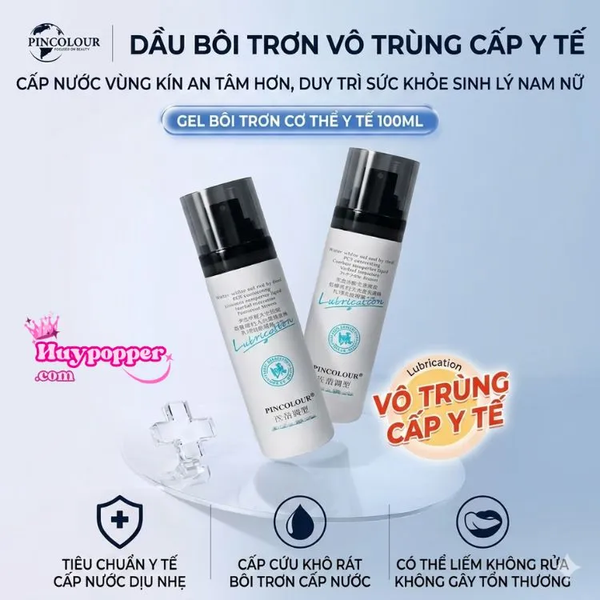 Gel bôi trơn cơ thể cao cấp PINCOLOUR 100ml - Siêu cấp nước dịu nhẹ, không cần rửa lại