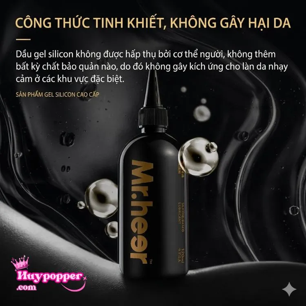 Gel bôi trơn gốc silicon Mr.heer 120ml - Siêu trơn lâu khô chuyên dụng cho hậu môn