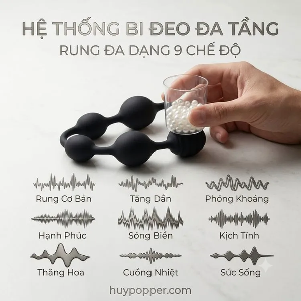 Chuỗi bi vô cực Rufus – Dòng anal beads 3 mô-tơ rung cực mạnh siêu sướng