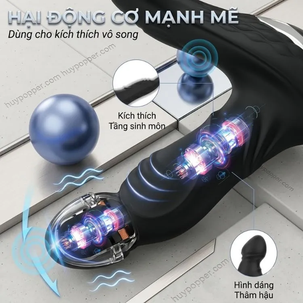 Dụng cụ điểm G nam Valerius kết nối App – Thiết kế ngoáy móc đa chức năng
