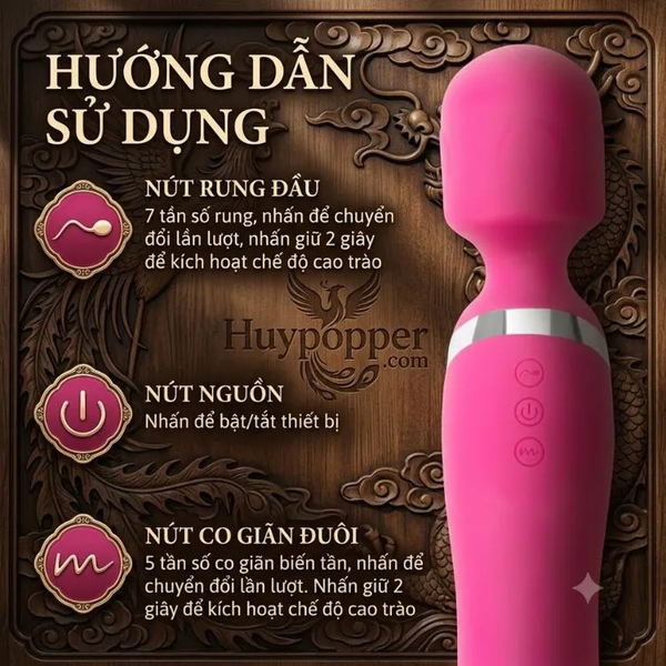 Chày Rung 2 Đầu Fanala Chính Hãng – Máy Kích Thích Điểm G 7 Tần Số Rung Kèm 5 Chế Độ Co Giãn Thụt Thò