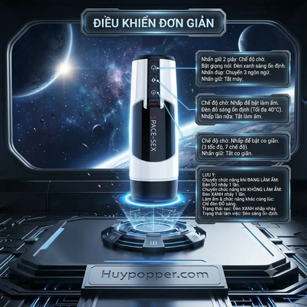 Máy Thủ Dâm Tự Động Cảm Giác Da Người Space-Sex | Động Cơ Co Giãn Dập Tự Động