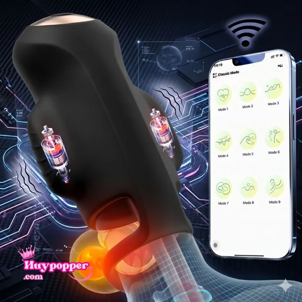 Máy Massage Dương Vật Điều Khiển App Rung Siêu Âm Đầu Khất