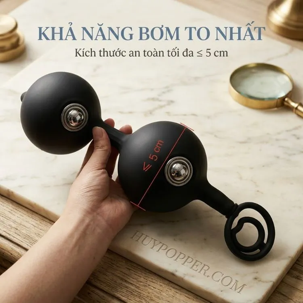 Butt Plug bơm hơi 2 điểm kích thích Murex - Tháo rời đầu bơm, an toàn tuyệt đối