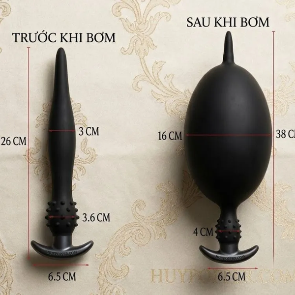 Butt Plug bơm hơi size lớn Nereus – Mở rộng đường kính 16cm kịch trần