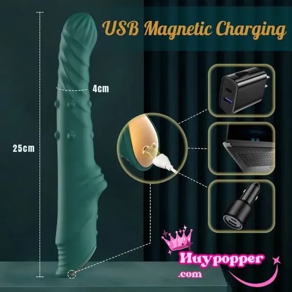 Dương vật giả xanh cao cấp xoay thụt mạnh