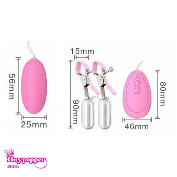 Kẹp ti rung kèm trứng kích thích 10 chế độ
