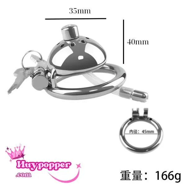 Khóa dương vật inox bít đầu có thông tiểu