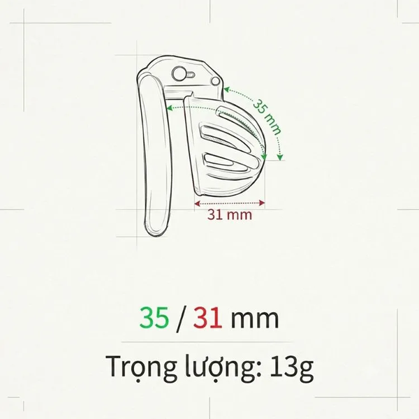 Khóa dương vật tổ ong thoáng khí perditus