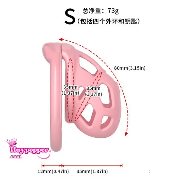 Khóa Dương Vật Silicon Mềm Dẻo – Khóa Cu Mini Không Cộm (Kèm 4 Vòng Ring)