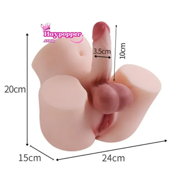 Mông Giả Futanari Haru 2.5kg - Búp Bê Lưỡng Tính Kèm Dương Vật, 2 Lỗ Se Khít