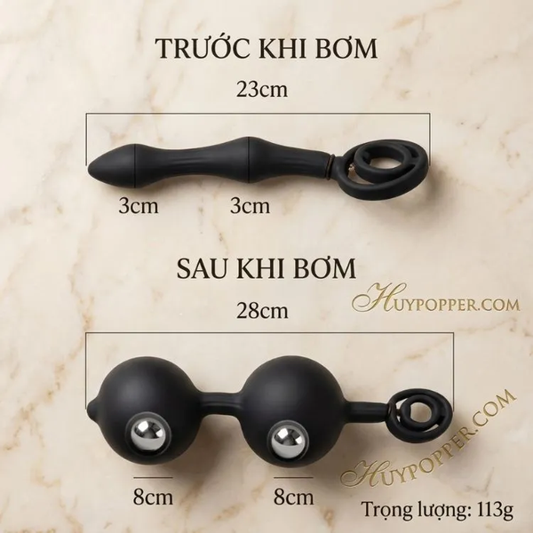 Butt Plug bơm hơi 2 điểm kích thích Murex - Tháo rời đầu bơm, an toàn tuyệt đối
