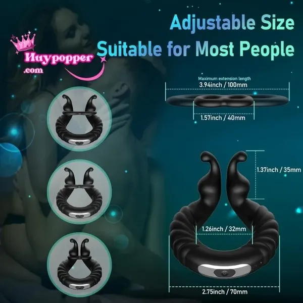 Vòng đeo dương vật 3 cục rung cực mạnh