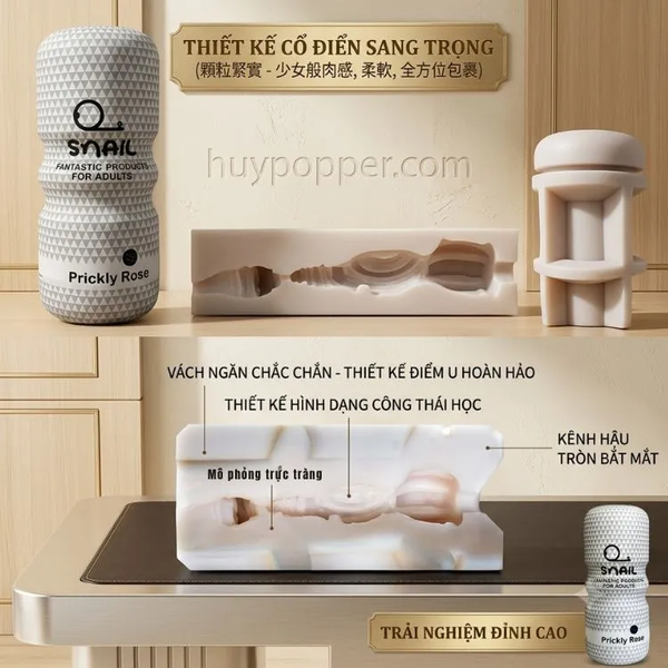 Cốc thủ dâm hút chân không Snail – Cơ chế đóng mở lỗ khí đáy tạo lực mút