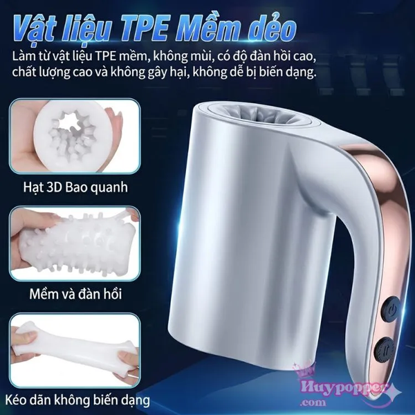 Máy thủ dâm tự động Turbo Sucker Huypopper – Thiết kế rỗng 2 đầu cao cấp