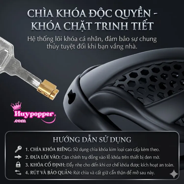 Khóa Trinh Tiết Nam Nano S Dáng Tổ Ong Nhẹ Tàng Hình Ôm Khít
