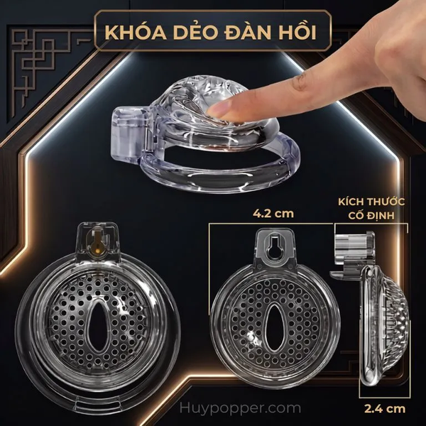 Lồng khóa cu phom dẹt Larva chất liệu silicon trong suốt dẻo dai vô cùng