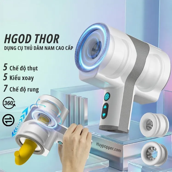 Súng thủ dâm nam Hgods Thor cơ chế đổi 2 đầu vừa xoay vừa thụt linh hoạt
