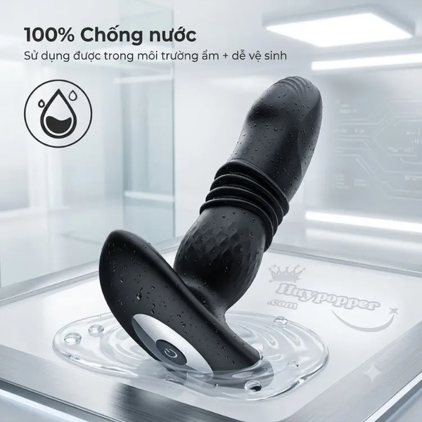 Máy kích thích tuyến tiền liệt Florita kết nối App – Silicone đen không bám mùi