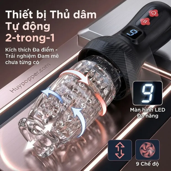 Thiết bị thủ dâm tự động Navius cơ chế thụt xoay 2-trong-1 cao cấp