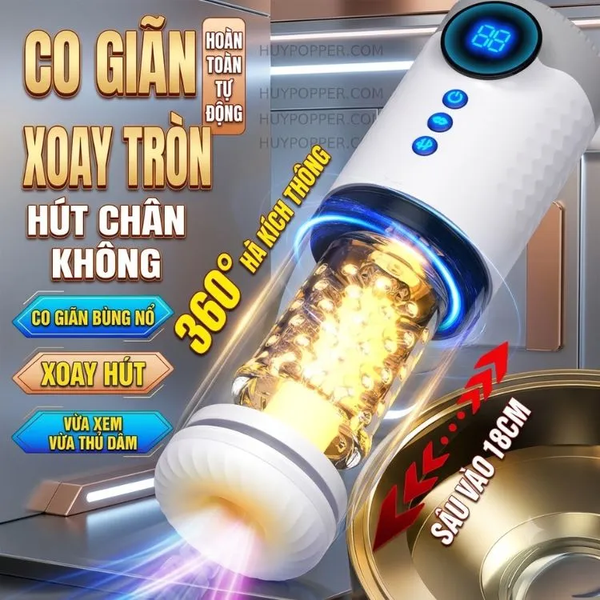 Máy Thủ Dâm Tự Động Thụt Xoay Bú hgods Raphael | Động Cơ Thụt Sâu 18cm Siêu Phê
