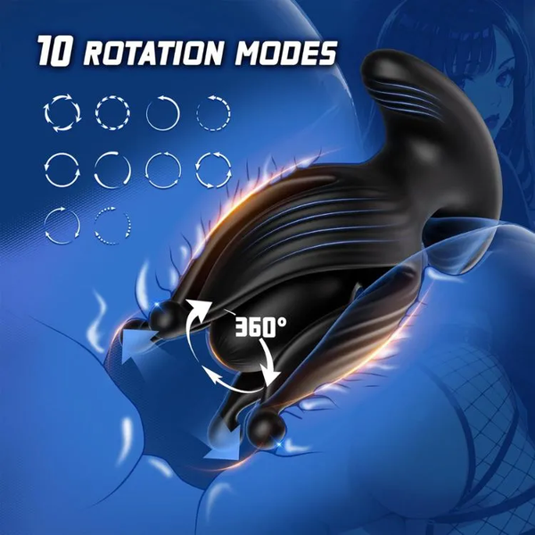 Butt Plug Hậu Môn Triton Cánh Hoa Xoay 360° Kết Nối App