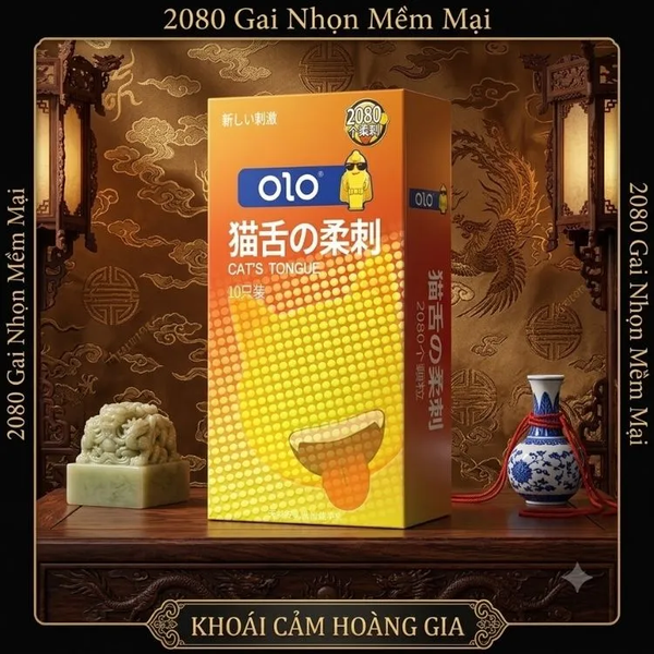 Bao Cao Su OLO Cat's Tongue Gai Mềm Lưỡi Mèo - Hộp 10 Cái