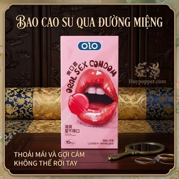 Bao Cao Su OLO Sweet Vị Kẹo Ngọt Cho Oral Sex - Hộp 10 Cái Chính Hãng