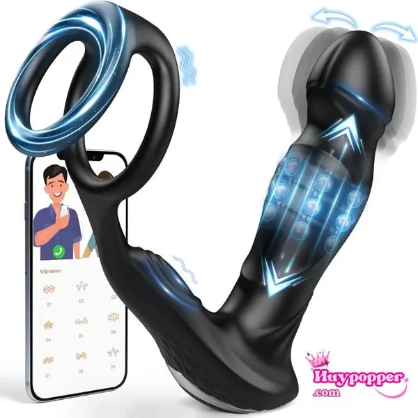 Plug hậu môn xoay thụt điều khiển app