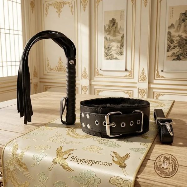 BDSM Kit 10 Món Da PU Lót Lông Cao Cấp | Bộ Đồ Chơi BDSM Cho Người Mới