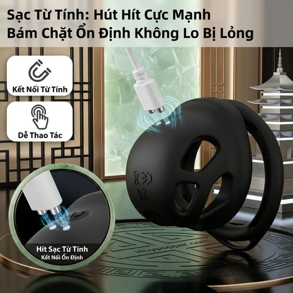 Khóa trinh tiết silicone Charon tích hợp sóng rung điều khiển từ xa
