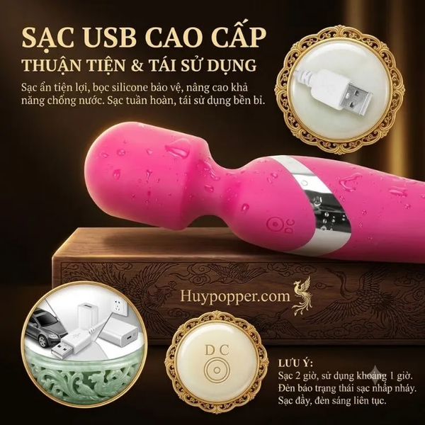 Chày Rung 2 Đầu Fanala Chính Hãng – Máy Kích Thích Điểm G 7 Tần Số Rung Kèm 5 Chế Độ Co Giãn Thụt Thò