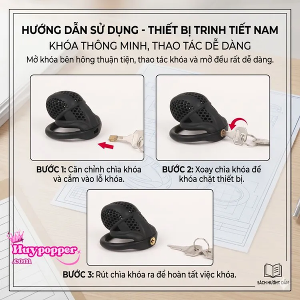 Khóa Dương Vật Tổ Ong Size M Siêu Nhẹ - Thoáng Khí Đeo Như Không Đeo