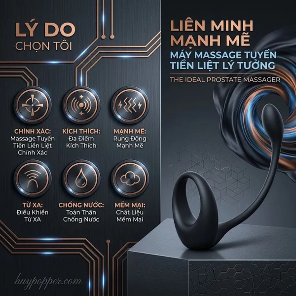 Máy massage tuyến tiền liệt Tiberius – Nhánh thâm nhập kích thích trong ngoài song song
