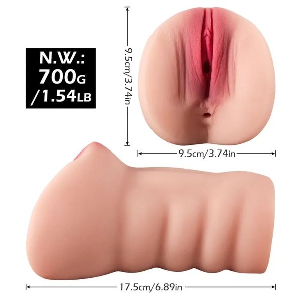 Âm Đạo Giả Cornelia Nếp Nhăn Viền Mép Chân Thật, Hai Lỗ Cầm Tay