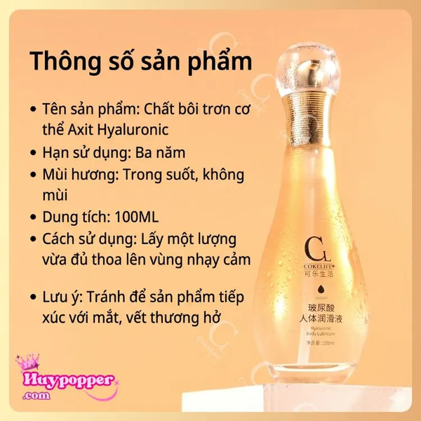 Gel Bôi Trơn Gốc Nước Cokelife HA Sang Trọng Giữ Ẩm Tối Ưu