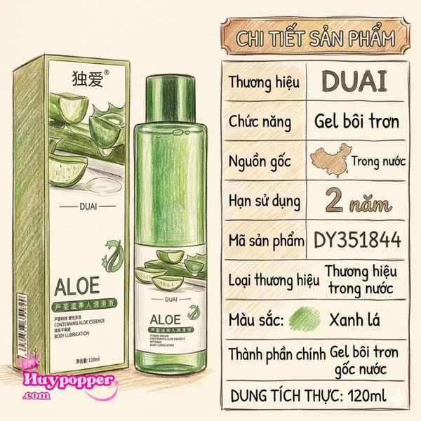 Gel bôi trơn giá rẻ bình dân Chân Ái DUAI - Kết cấu mượt và trơn, siêu lâu khô tiết kiệm