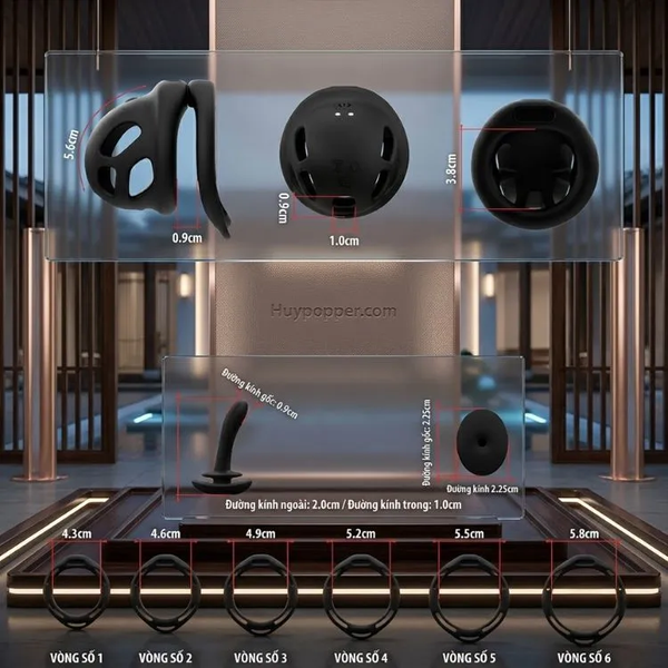 Khóa trinh tiết silicone Charon tích hợp sóng rung điều khiển từ xa