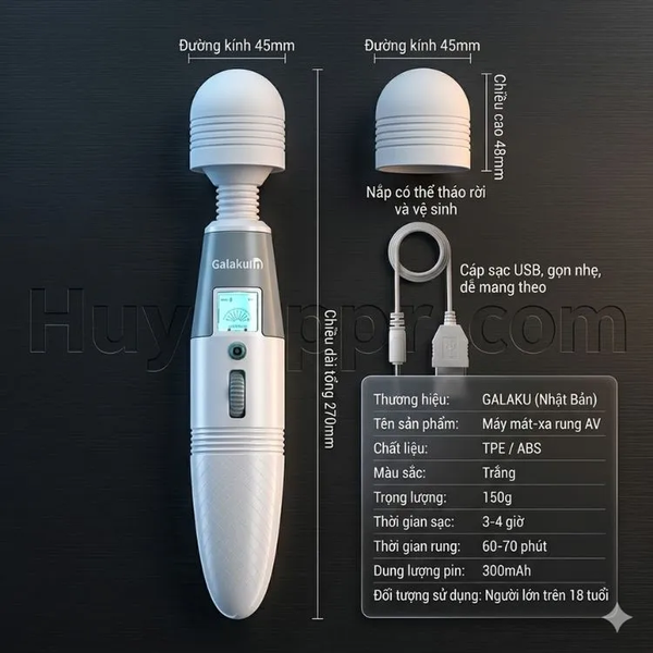 Chày rung massage JAV Nhật Bản công suất mạnh Galaku Silvia