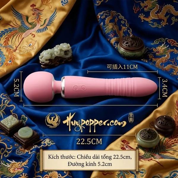 Chày Rung Thụt Hai Đầu Blossom Cao Cấp – Thiết Kế 2 Trong 1 Tự Động Thụt Thò 11cm Kèm Sưởi Ấm Thông Minh