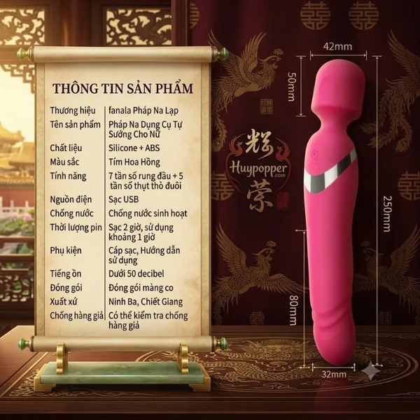 Chày Rung 2 Đầu Fanala Chính Hãng – Máy Kích Thích Điểm G 7 Tần Số Rung Kèm 5 Chế Độ Co Giãn Thụt Thò