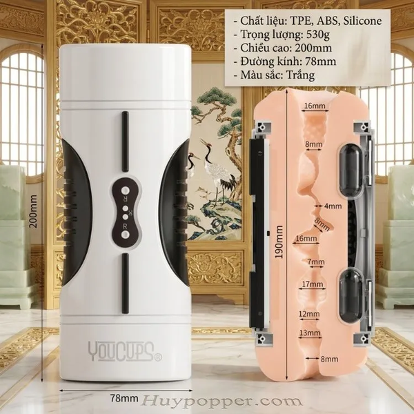 Cốc Thủ Dâm 2 Đầu Rung Youcups Twins V | Động Cơ Kép 12 Chế Độ Rung Cực Mạnh
