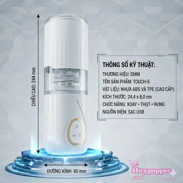 Máy thủ dâm nam giá rẻ xài sướng độ bền cao Aiba Touch 5