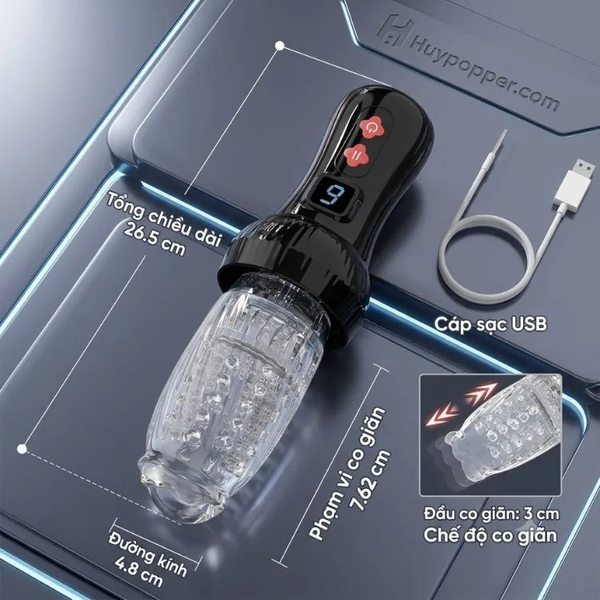 Thiết bị thủ dâm tự động Navius cơ chế thụt xoay 2-trong-1 cao cấp