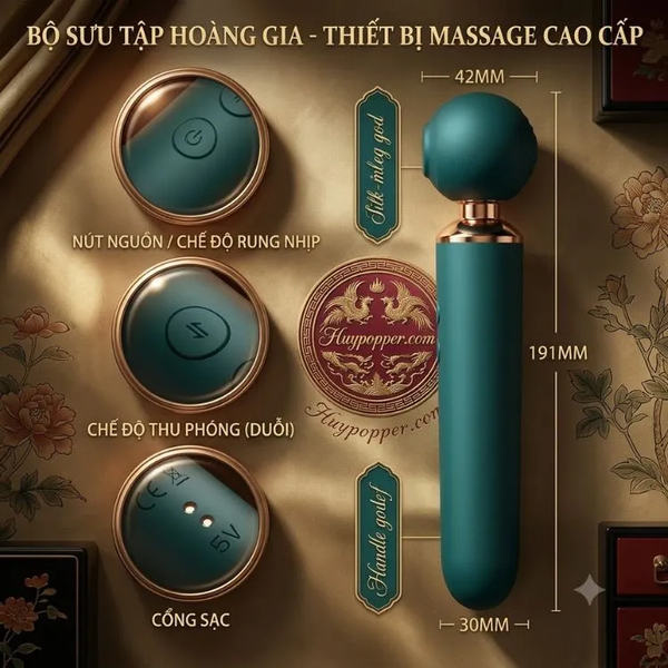 Gậy Rung 2 Đầu Fiorella Cao Cấp – Thiết Bị 3 Trong 1 Vừa Rung Vừa Mút Điểm Nhạy Cảm Kèm Thụt Điểm G